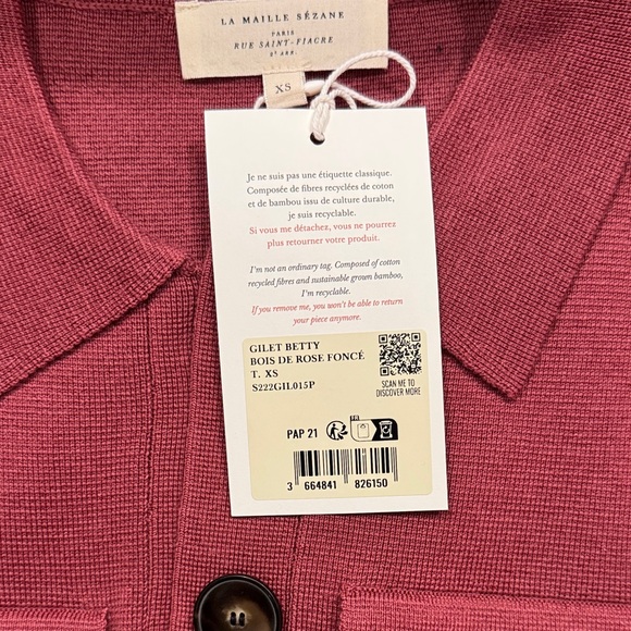 NWT Sezane Betty Cardigan - Picture 2 of 4